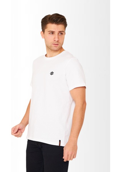 Kısa Kollu Bisiklet Yaka Beyaz Erkek Tshirt M1401TB fırsatları