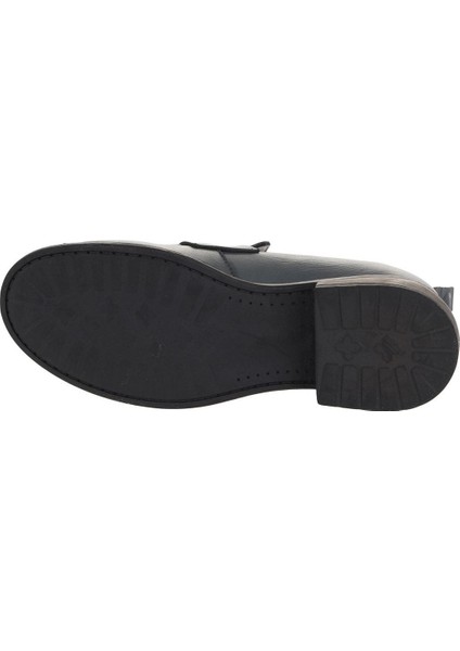 Gri Deri Kadın Loafer 01Wz6804