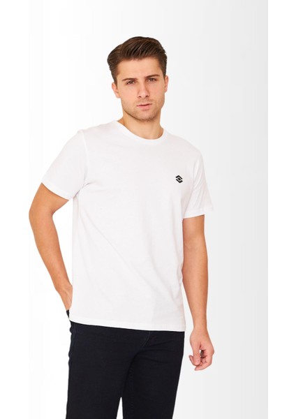 Kısa Kollu Bisiklet Yaka Beyaz Erkek Tshirt M1401TB indirimleri