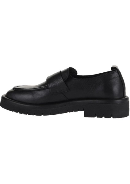 Siyah Deri Kadın Loafer 01Wz6703 fırsatları