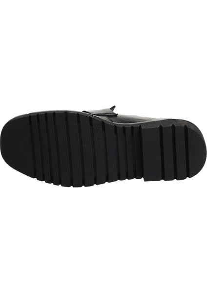 Siyah Deri Kadın Loafer 01Wz6703 indirimleri