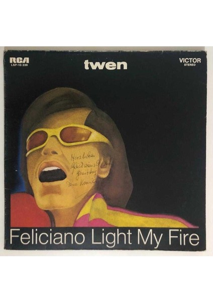 José Feliciano Light My Fire Lp Plak (Orjinal 1969 Alman Dönem Baskı)