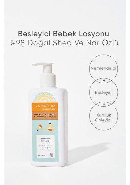 IVA NATURA Organik Besleyici Bebek Losyonu Nar Özlü 250 ML