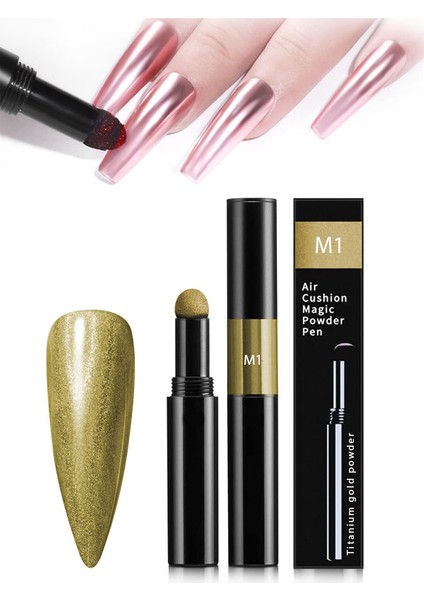 Tırnak Glitter Ayna Tozu Kalemi, Krom Glitter Sihirli Tırnak Kalemi Bej