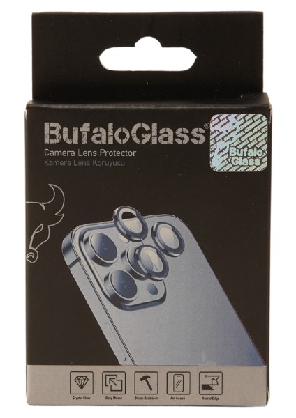 BufaloGlass iPhone 15/ Plus Blue Premium Mavi Lens Koruyucu/ Mineral Camera Protector