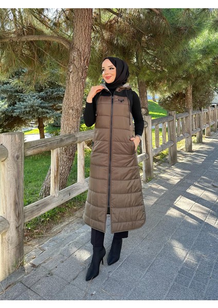 Kışlık Kapitone Şişme Elyaf Dolum Kadın Yelek 50004 modelleri