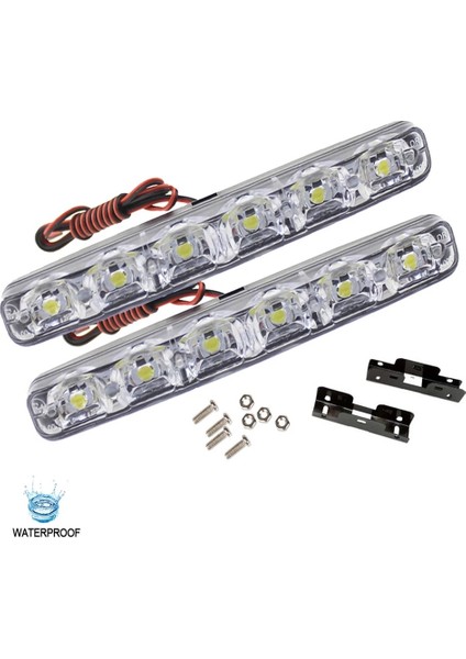 6 Ledli Gündüz Farı Gündüz Ledi Drl LED Lamba 18W Su Geçirmez