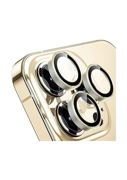 BufaloGlass iPhone 15 Pro/Max Gold Premium Lens Koruyucu/ Mineral Camera Protector