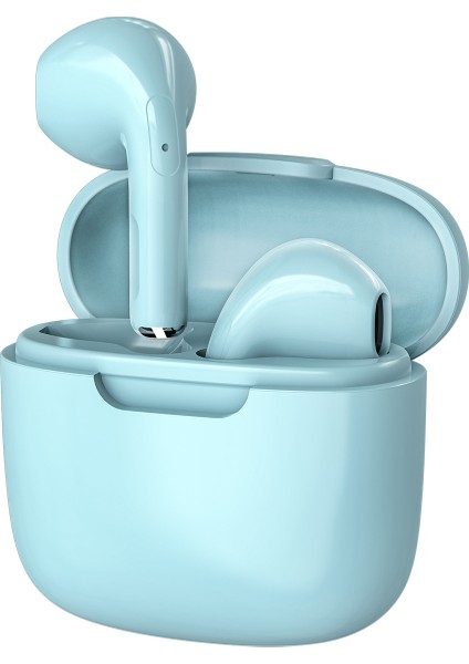 Macaron Kablosuz Bluetooth 5.3 Ultra Uzun Pil Ömrü Çift Stereo Spor Kulaklık-Mavi (Yurt Dışından)