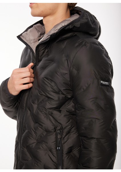 Siyah Erkek Kapüşonlu Kapitone Mont D3WM-MNT2 modelleri