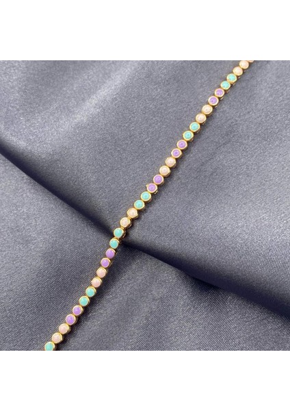 Pudra Renk Mineli Su Yolu Rose Gold Kaplama Kadın Gümüş Bileklik fiyatları