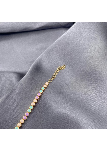 Pudra Renk Mineli Su Yolu Rose Gold Kaplama Kadın Gümüş Bileklik fırsatları