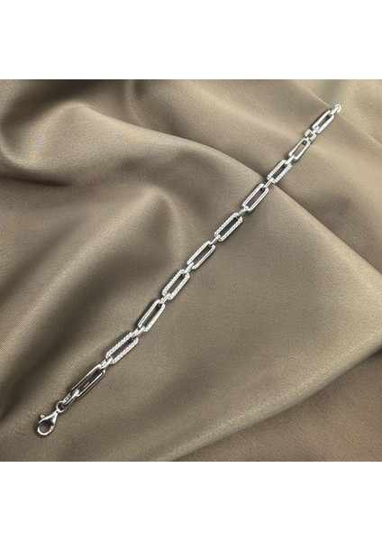Forse Ataç Zirkon Taşlı Rhodium Kaplama Kadın Gümüş Bileklik