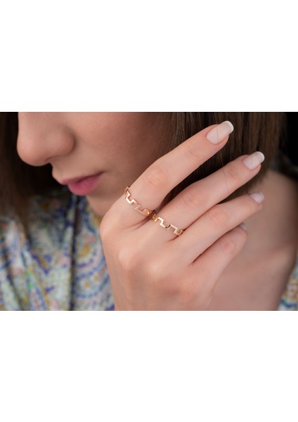 Labirent Merdiven Yüzük Yüzük 14 Ayar Altın fiyatları