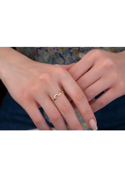 Labirent Merdiven Yüzük Yüzük 14 Ayar Altın fırsatları