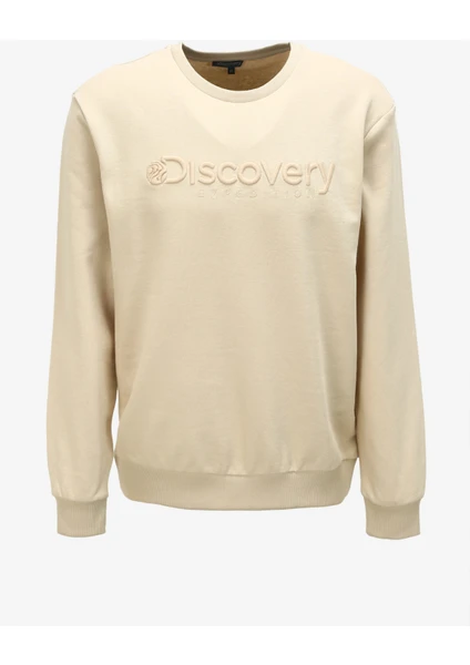 Discovery Expedition Bej Erkek Bisiklet Yaka Sweatshirt D3WM-SWT25