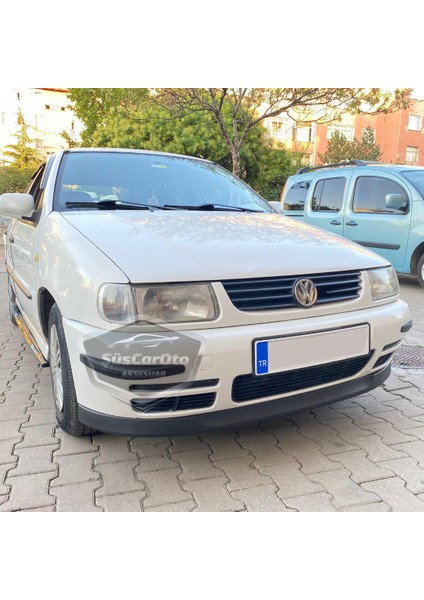 ŞüsCarOto Aksesuar Vw Polo Mk3 1994-2003 6n Uyumlu Üniversal Astra H Lip Esnek Ön Lip 2 Parça Tampon Altı Dil Karlık Ön Ek