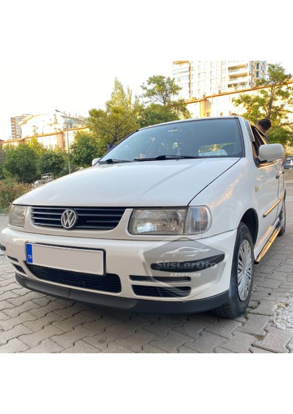 ŞüsCarOto Aksesuar Vw Polo Mk3 1994-2003 6n Uyumlu Üniversal Astra H Lip Esnek Ön Lip 2 Parça Tampon Altı Dil Karlık Ön Ek