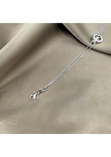 Semitas Çift Halkalı Rhodium Kaplama Kadın Gümüş Bileklik