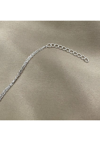 Semitas Çift Halkalı Rhodium Kaplama Kadın Gümüş Bileklik
