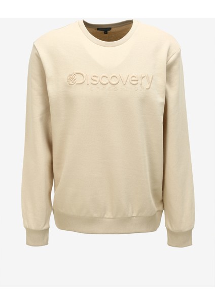 Discovery Expedition Bej Erkek Bisiklet Yaka Sweatshirt D3WM-SWT25