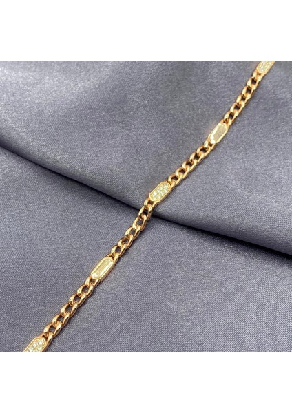 Şerit Taşlı Rose Gold Kaplama Kadın Gümüş Zincir Bileklik fiyatları