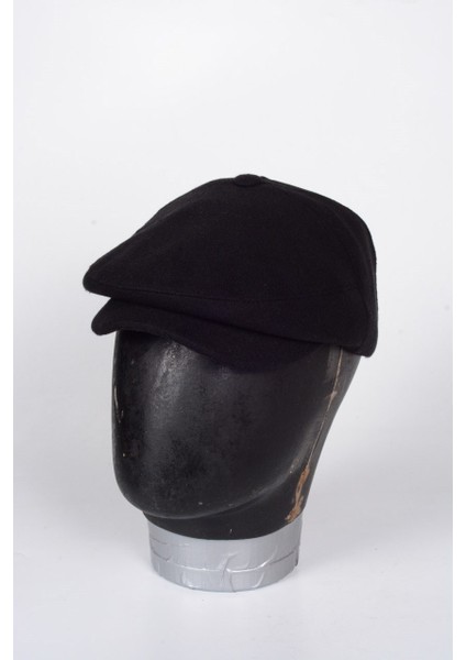 Düğmeli Klasik Kasket Siyah Kasket Kaşe Kışlık Kumaş Şapka fiyatları