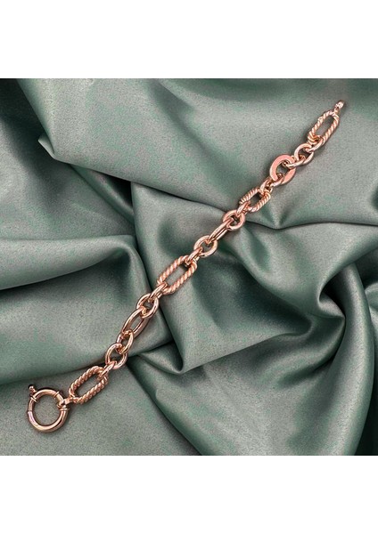 Burgu Ataç Rose Gold Kaplama Kadın Gümüş Bileklik