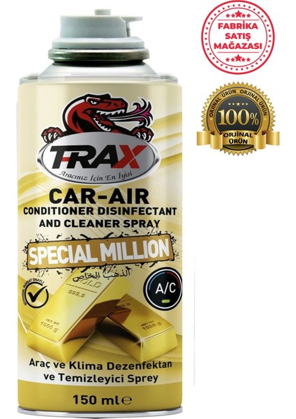 Aracınız İçin En İyisi T-Rax Special Million Koku Bombası Araç Içi ve Klima Dezenfektan ve Temizleyici Sprey 150ML