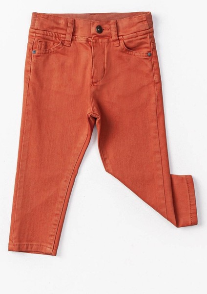 Lastikli Bel Çift Cepli Fermuarlı Erkek Çocuk Pantolon