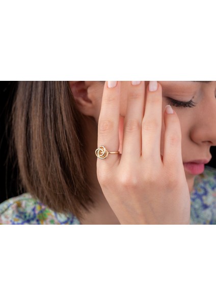 Üçlü Düğüm Yüzük Minimal Zarif Kadın Yüzüğü 14 Ayar Altın fiyatları