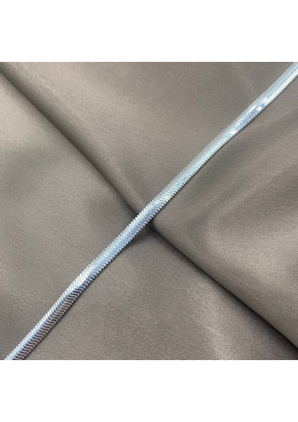 4 Mm. Balık Pulu Yılan Sırtı Rhodium Kaplama Kadın Gümüş Zincir Bileklik