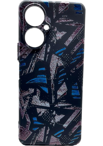 Tecno Camon 19 Pro Siyah Kılıf Spor Desenli Kapak Korumalı Kılıf