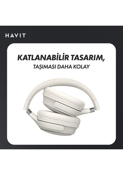 H630BT Pro Anc Kulak Üstü Katlanabilir Bluetooth Kulaklık - 50 Saat Batarya Çift Cihaz Desteği