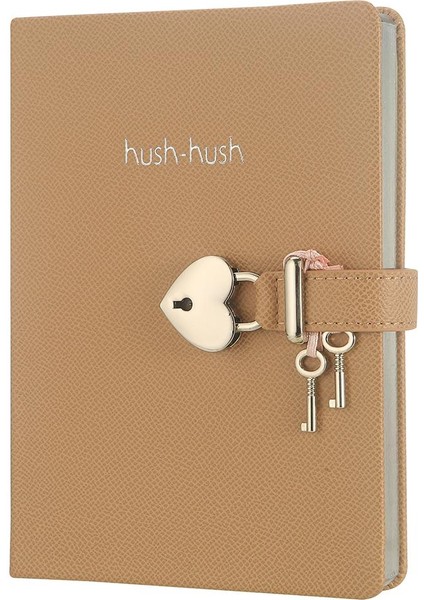 Victoria's Journals Hush Hush Kilitli Pastel Defter 80GR. 160 Yp.çizg. Bej