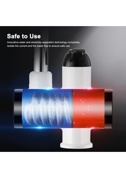 3000W Elektirikli LED Dijital Ekran Su Isıtıcılı Musluk - Gümüş (Yurt Dışından) modelleri