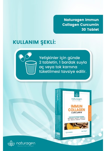 Immun Curcumin Zerdaçal - Beta Glukan - Bitamin A-B6-B12-C-D3-E - Selenyum - Çinko 30'lu Tablet