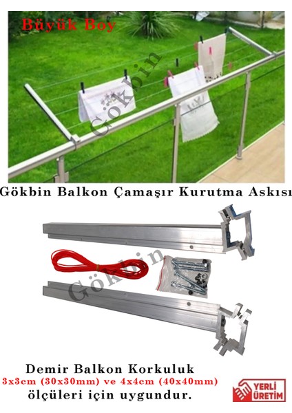 Demir Balkon Korkuluk Çamaşır Kurutma Askılığı Alüminyum Küpeşte Çamaşırlık