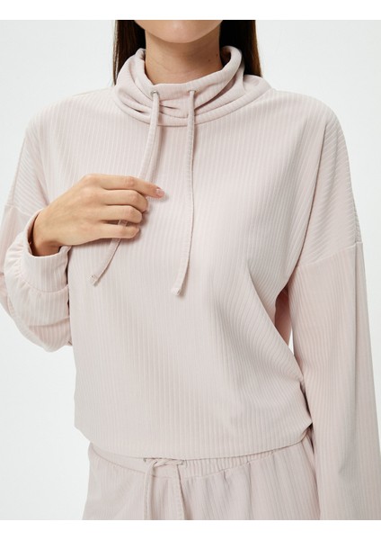 Boğazlı Bağlamalı Pijama Üst Kaşkorse Yumuşak Dokulu Uzun Kollu indirimleri