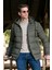Su Itici Slim Fit Soğuğa ve Rüzgara Dayanıklı Kapüşonlu Şişme Mont Erkek Mont 649005 2