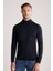 Yarım Balıkçı Yaka Merino Yün Lacivert Triko 1