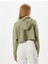 Spor Crop Kapşonlu Oversize Sweatshirt Modal Kumaş Uzun Kollu 4
