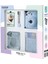Instax Mini 12 Mavi Fotoğraf Makinesi 10'lu Film Simli Pleksi Kılıf Mandal ve Kıskaçlı Resim Standı Bundle Box 2
