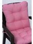 Neva Pembe Pofidik Arkalıklı Sandalye Minderi Özel Dikişli Bağcıklı 44x88 Cm 2