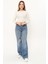 Kadın Krem Fitilli Balıkçı Yaka Uzun Kollu Crop Örme Bluz Body TRP23K-BDY231023 2