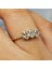 Altın Yüzük - 0.60 Karat Zirkon Oval Taşlı Tria Fantezi 14 Ayar Altın Evlilik Teklifi Yüzüğü 3