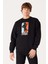 Wrangler Regular Fit Normal Kesim %100 Pamuk Bisiklet Yaka Içi Polarlı Siyah Sweatshirt 1