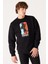 Wrangler Regular Fit Normal Kesim %100 Pamuk Bisiklet Yaka Içi Polarlı Siyah Sweatshirt 2