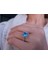 Pırlanta ve Prenses Kesim Mavi Topaz Taşlı Yüzük 0404R0320 5