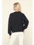 Lacivert Bisiklet Yaka Baskılı Sweatshirt 2